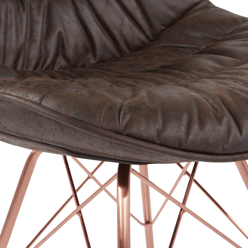 Chaise d'appoint touffetée 19,75 po Alois, Similicuir brun