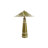 Hand-Painted Stoneware Plaid Table Lamp with Iron Accent
