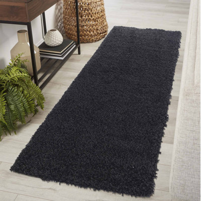 Esterly Shaggy Black Area Rug