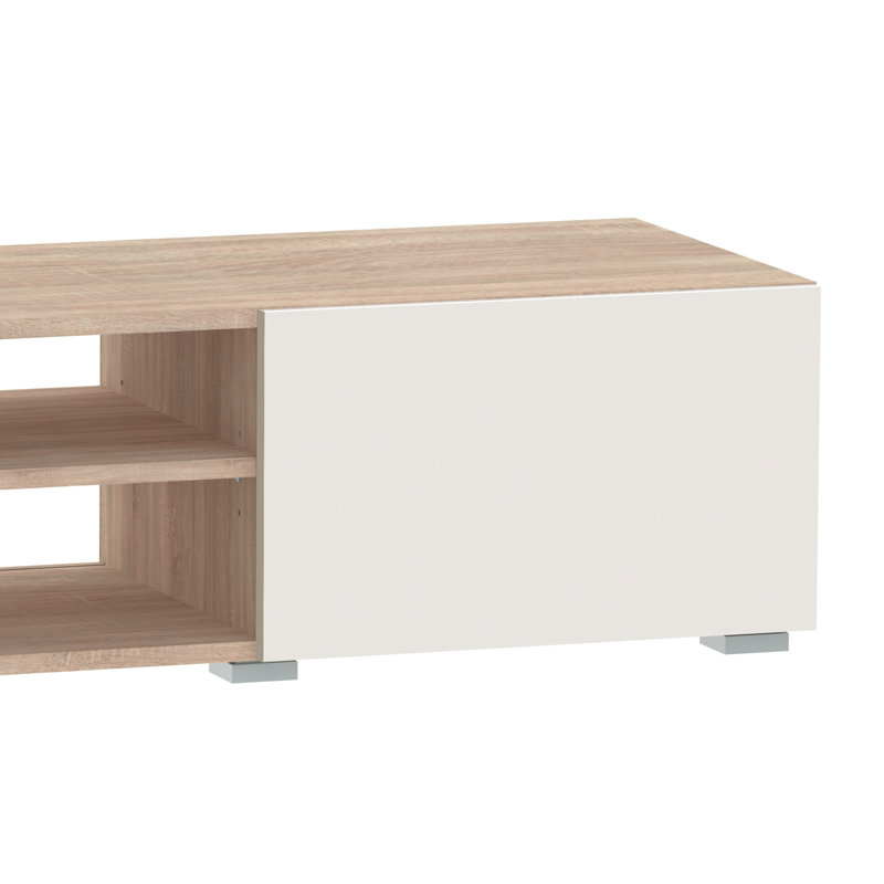 Ellar TV Stand for TVs up to 60", Natural Oak/Light Beige