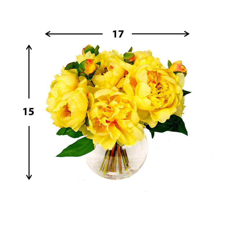 15 " Polysilk Peony Arrangement