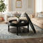 Table avec rangement double pour le salon, table basse ronde moderne de 31,5 po avec rangement et compartiment caché, pieds de nivellement réglables, assemblage facile-1253080565