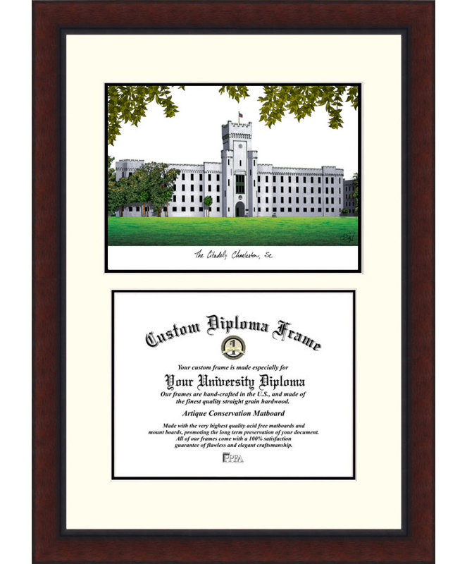 Cadre de diplôme citadel bulldogs legacy NCAA