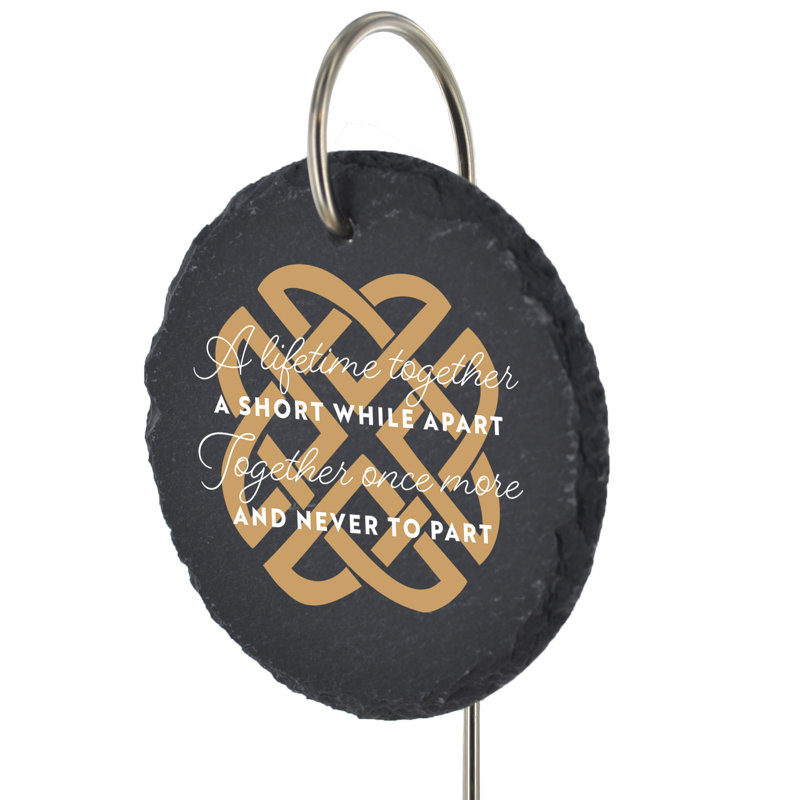 Bonyu Celtic Knot Never to Part Circle Slate Marker Memorial Plaque