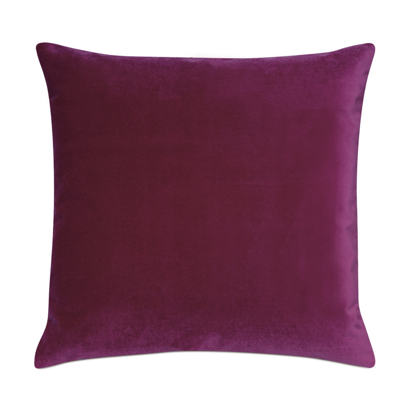 Velvet Square Pillow Cover & Insert, Feather, Plush Raspberry