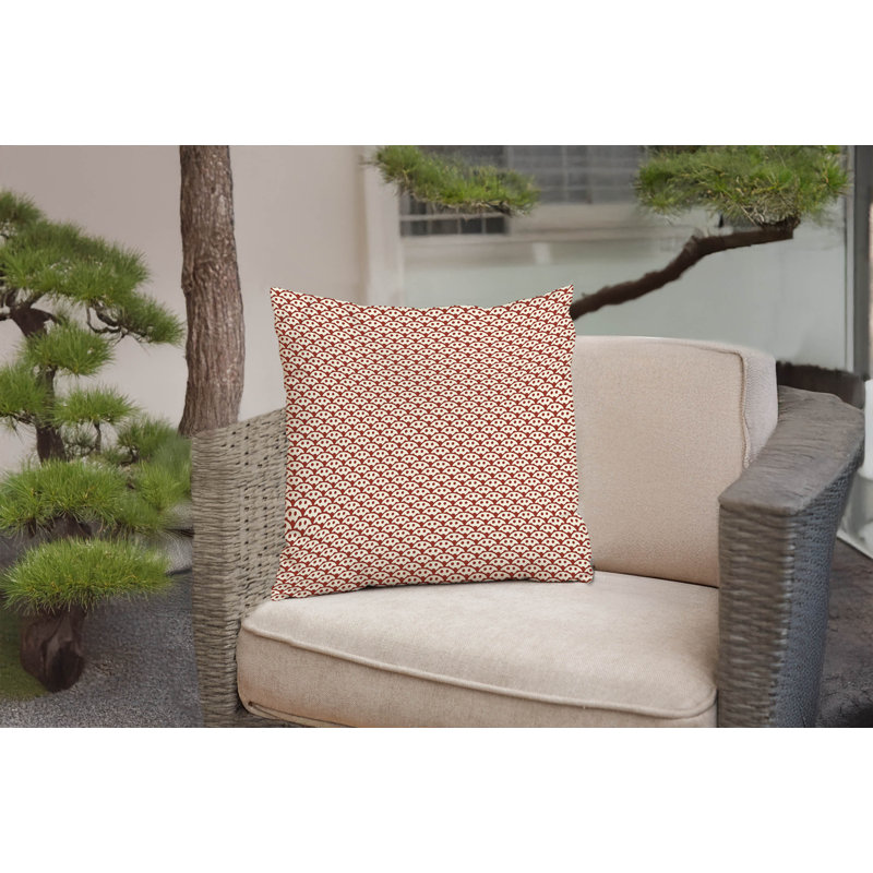 Coussin décoratif à pois, Carré 20 po, Brick Clay Geometric