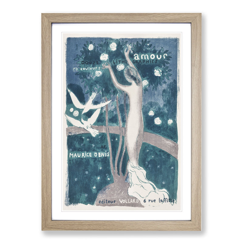 Love Cover by Maurice Denis - Picture Frame Graphic Art, 36cm H x 27cm W x 2cm D, Oak Framed