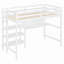 Lit mezzanine en bois avec tablettes, bureau et tableau d'écriture-856183220