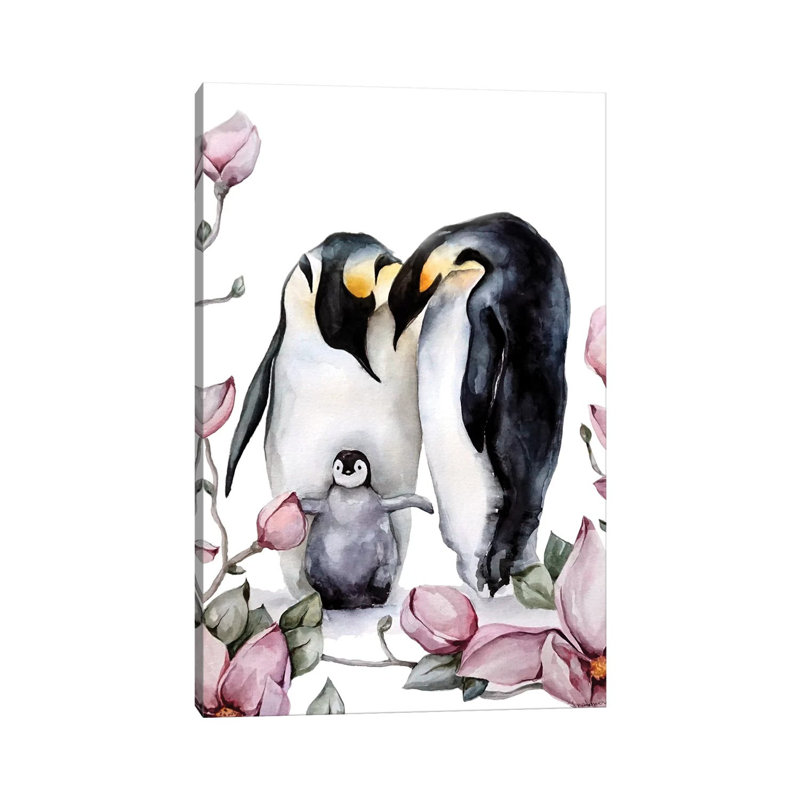 Penguins by Kira Balan - Wrapped Canvas Painting, 20.32 cm H x 30.48 cm W