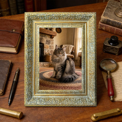 Antique Gold 3 PCS Sophisticated Picture Frame for 8" x 10" Photos and Mantel Decor