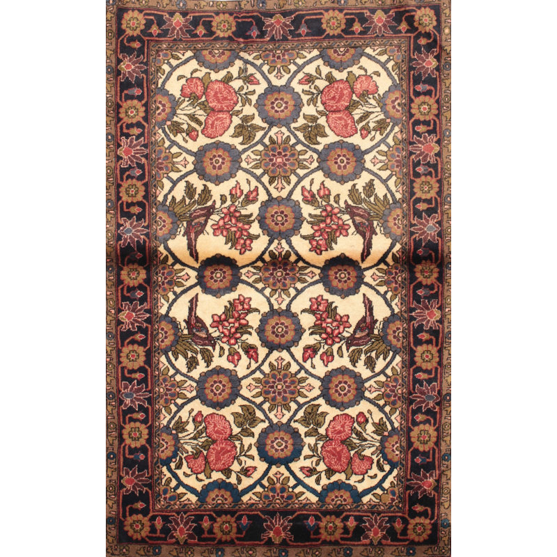 Tapis en laine rouge / brun, Rectangle 5 pi x 7 pi