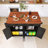 53.5" Drop-Leaf Countertop Kitchen Cart With Spice Rack & Power Outlet-1277964625