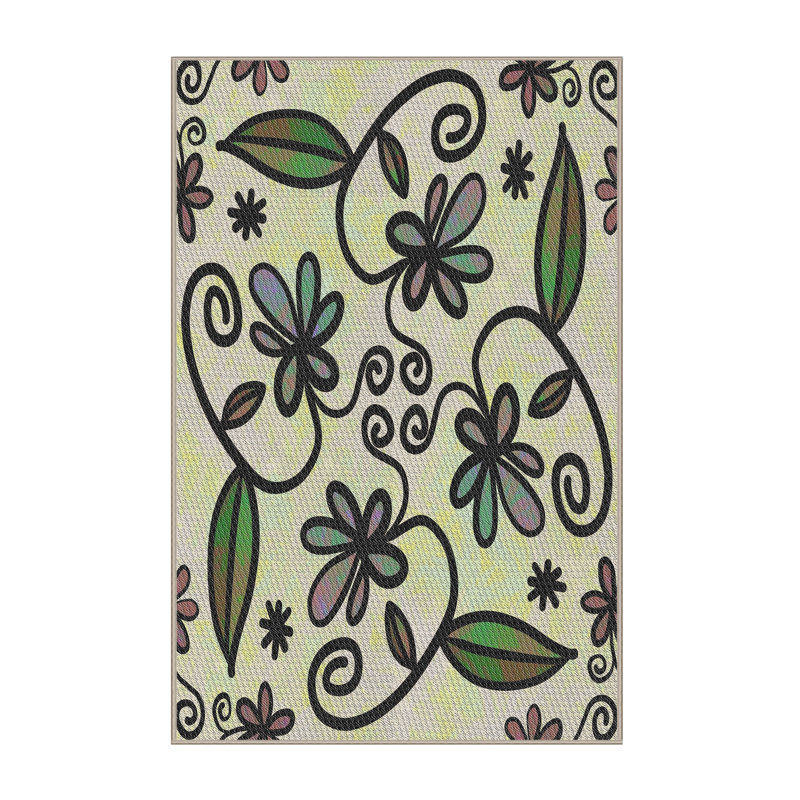 Tapis zone grise à motifs, Rectangle 2 pi x 3 pi