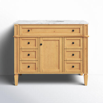 Rivers 42'' Single Bathroom Vanity with Carrara Marble Top