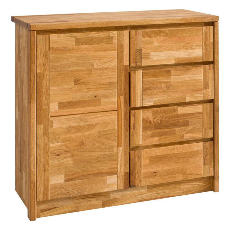Filley Solid Wood 104.6cm W 4 - Drawer Chest of Drawers, Brown