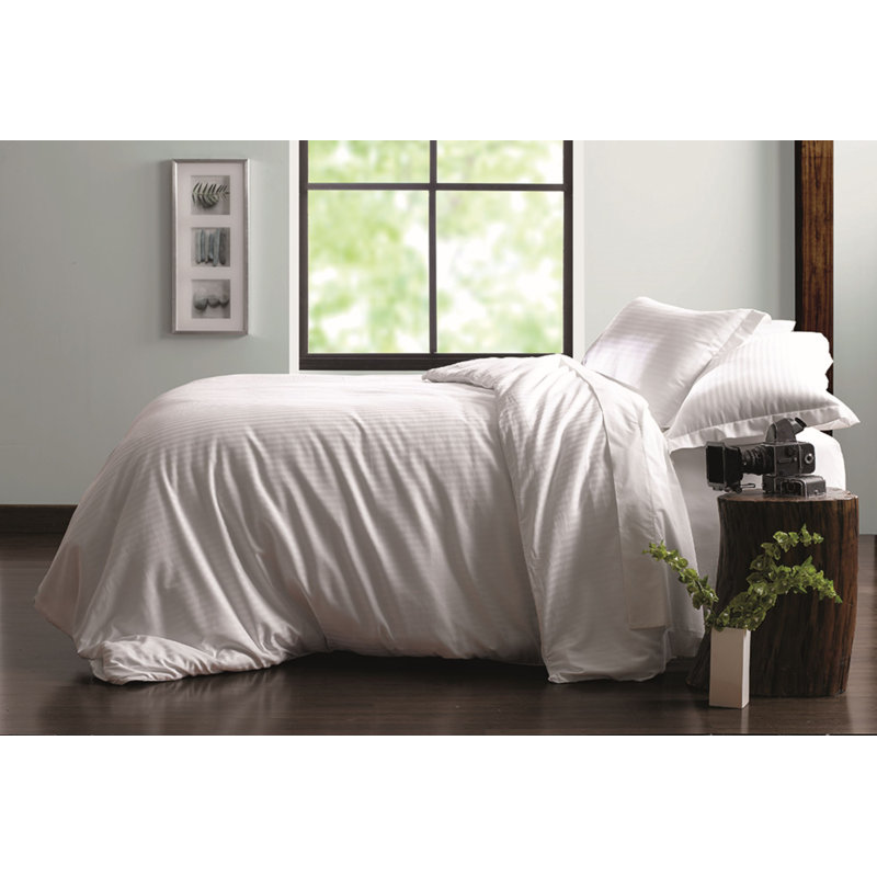 Martex Green Stripe White Duvet Cover, Twin (70x94)