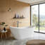 Baignoire de trempage autoportante en acrylique avec bonde escamotable et trop-plein - Baignoire autonome pour salle de bain