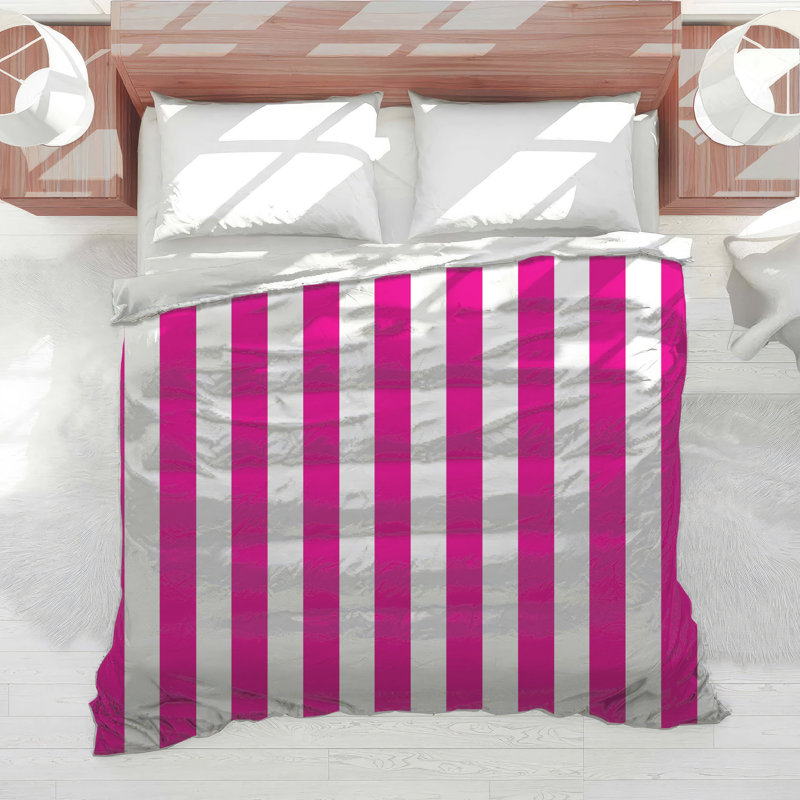 Pink White Stripes Comforter, Twin Extra Long