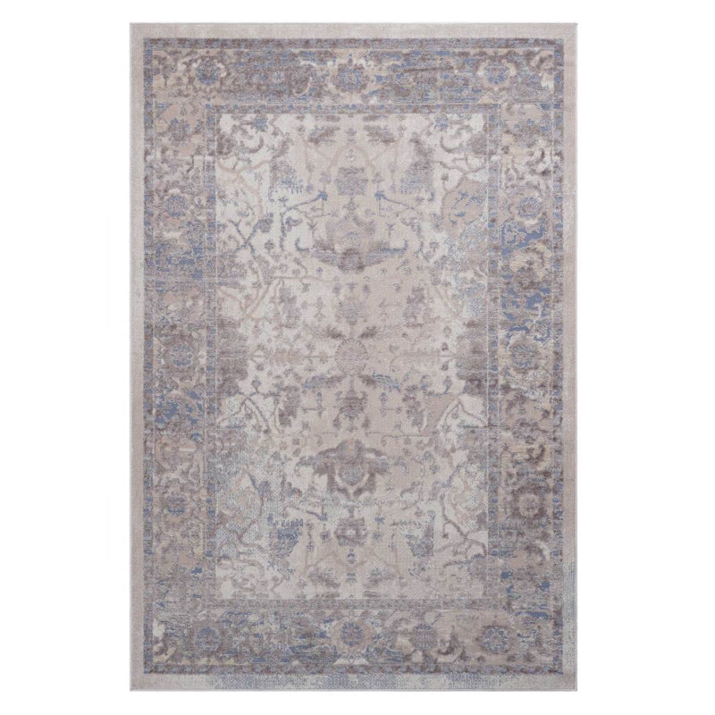 PAYAS Collection5x7 Brown / Beige / Traditional Area Rug, Rectangle 5'3" x 7'6"