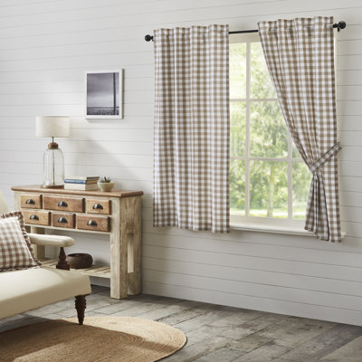  Annie Buffalo Check 100% Cotton Gingham Room Darkening Rod Pocket Curtain Panels