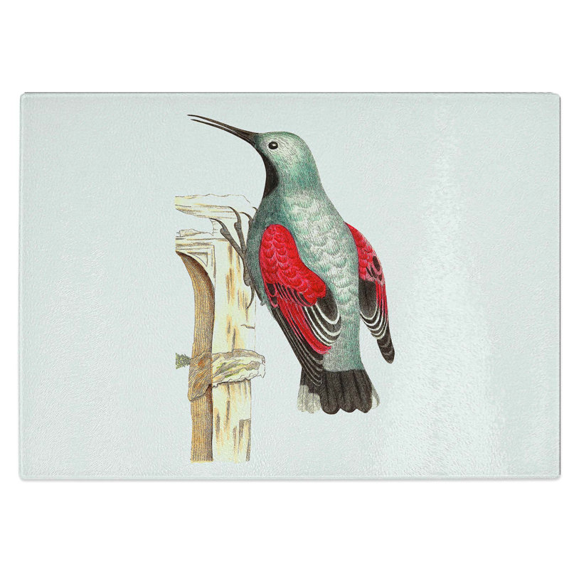 Glass Grey Creeper Bird by George Shaw Chopping Board, 28.5 cm W x 20 cm L