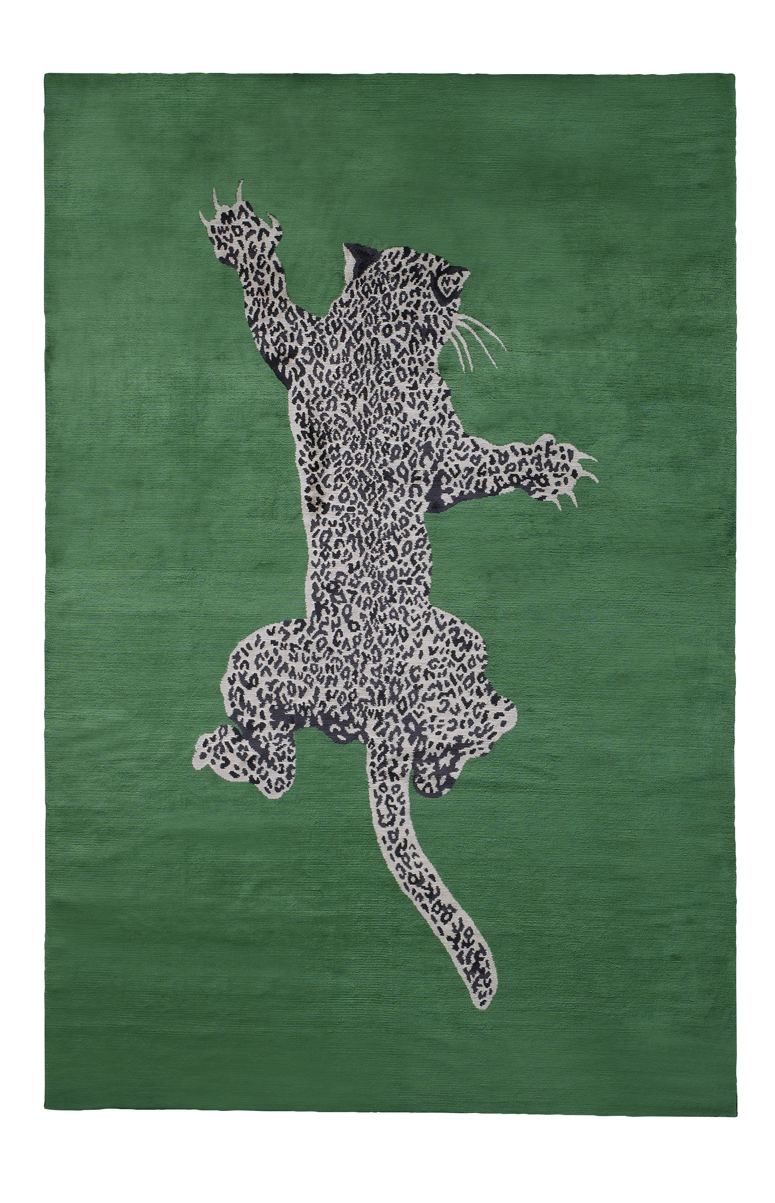 The Rug Company Diane Von Furstenberg Climbing Leopard Emerald Area Rug ...