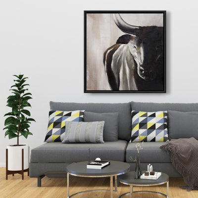 Vue de face de la tête de taureau | Art sur toile, animaux de ferme
