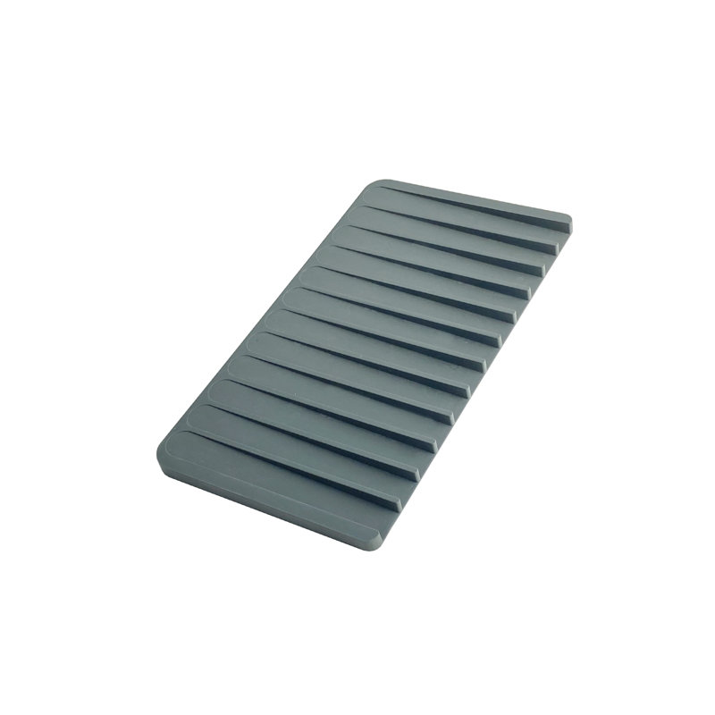 STYLISH Flex Silicone Drying Mat and Trivet, Dark Gray