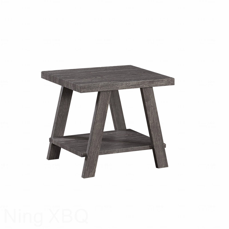 Ensemble de tables basses 3 pièces et 3 tables de bout avec plateau de rangement gris