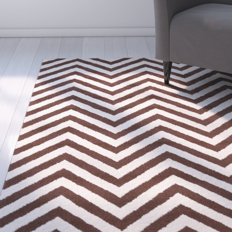 Tapis à chevrons chocolat Greer, Rectangle 9 pi 3 po x 12 pi 6 po