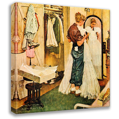 La robe de bal par Norman Rockwell, toile tendue avec châssis