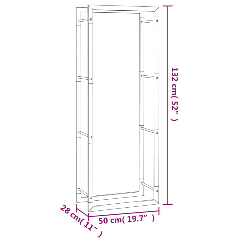 Mordechai 50cm W Metal Log Rack