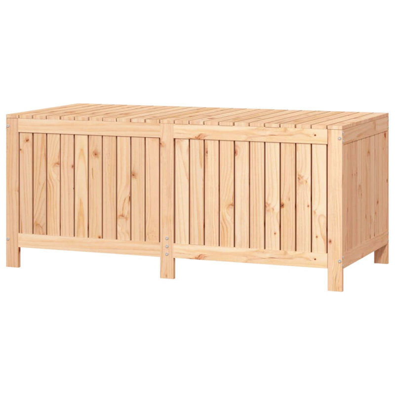 Rosalind Wheeler Damariyon 147cm W 429L Water Resistant Pine Solid Wood Deck Box in Brown