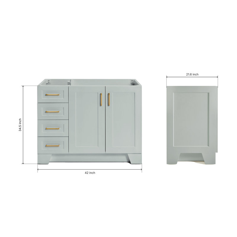 42" Single Bathroom Vanity Base only, Gray