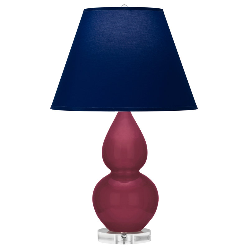 Petite lampe d'appoint à double gourde, Bleu marine avec doublure grise, Prune confite