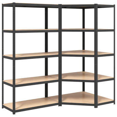 4 Tier Wood Corner Shelf Storage Rack Shelves