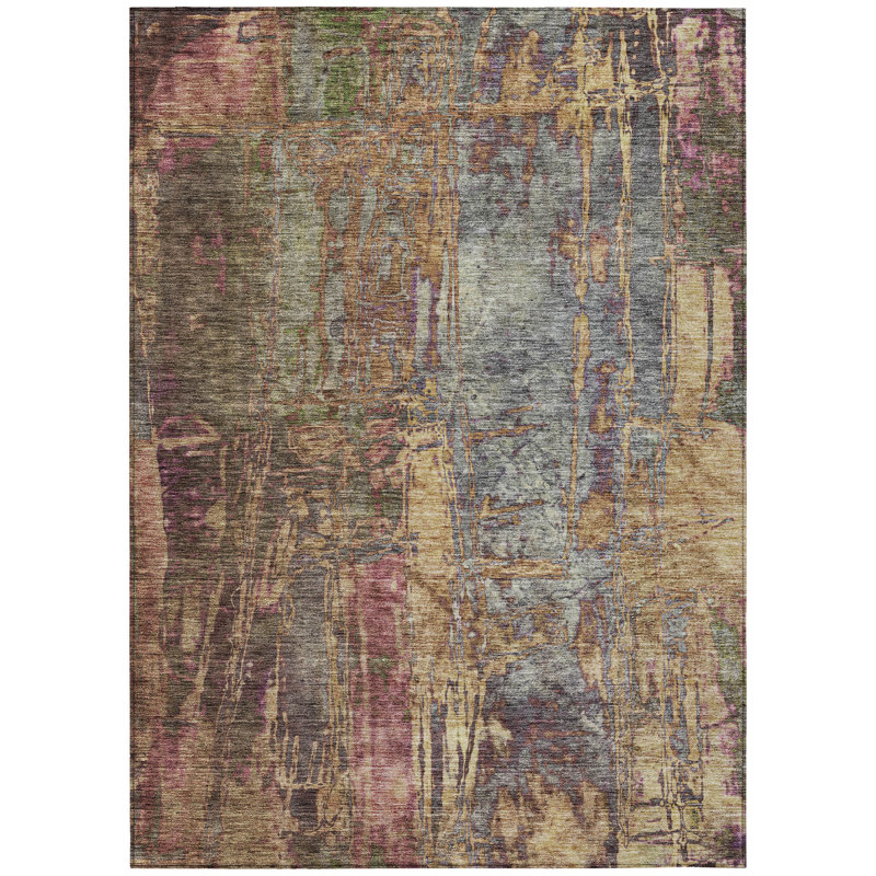 Machine Washable Indoor/Outdoor Jusino ACN2236 Abstract Rug, Rectangle 8' x 10'
