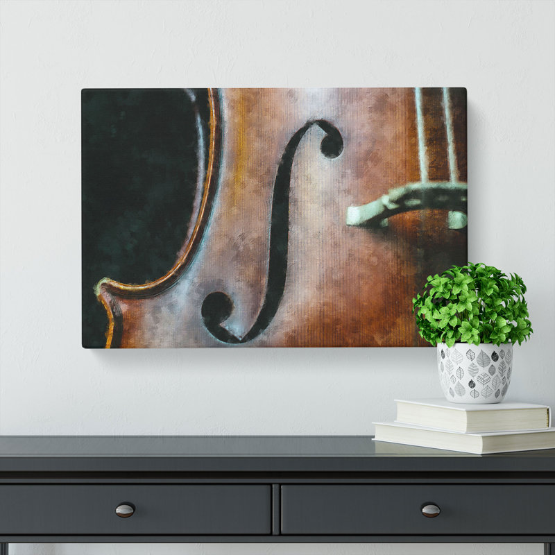 Curves Of The Cello Painting - Wrapped Canvas, 60cm H x 91cm W x 4cm D