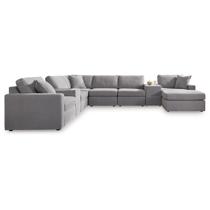 Canapé modulaire 8 pièces avec méridienne et consoles de rangement Braintree