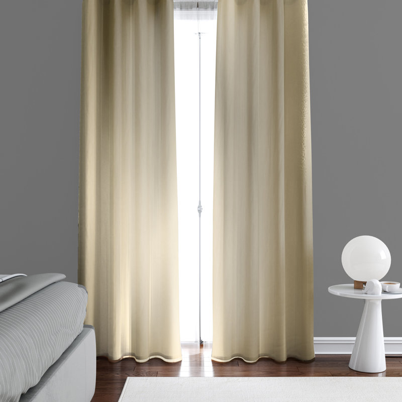 Paire de rideaux semi-transparents en polyester Danitra, L 20 po x L 82 po