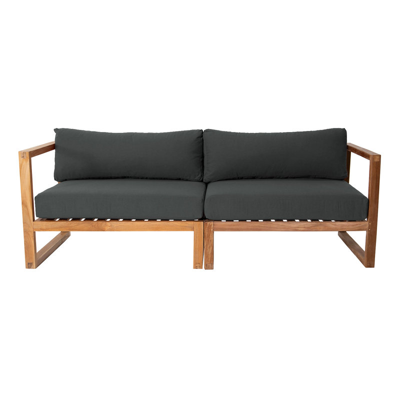 Jalyric 84'' Teak Outdoor Sofa, Coal