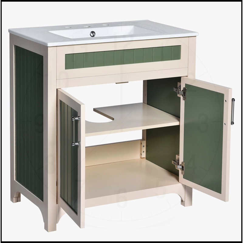 Ensemble de meuble-lavabo avec lavabo en céramique 30 po