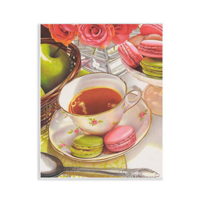 Art mural thé avec macarons par Mardell Schuster