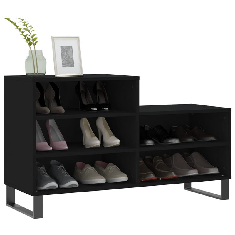 10 Pair Shoe Storage Cabinet, Black