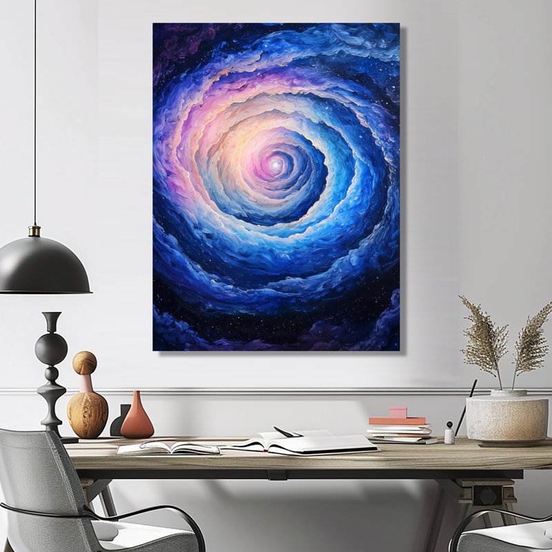 Radiant Aura of Space Vortex II - Astronomie, décor métallique, impression sur métal, H 44 po x l 34 po x P 0,84 po