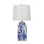 D13x25 "Lampe de vase en céramique bleue et blanche