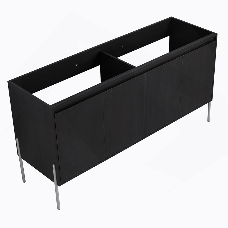 Meuble-lavabo autoportant 60 po avec portes à fermeture douce (ensemble KD) 60 po - évier inclus
