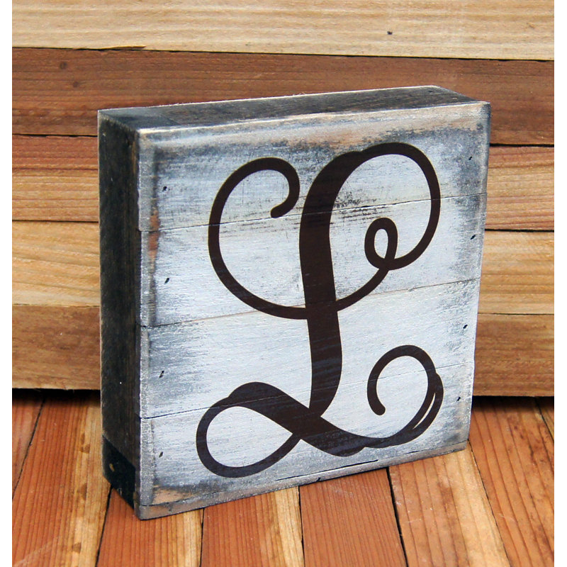« rustique », art textuel sur plaque de vigne, L, 6 po x 6 po