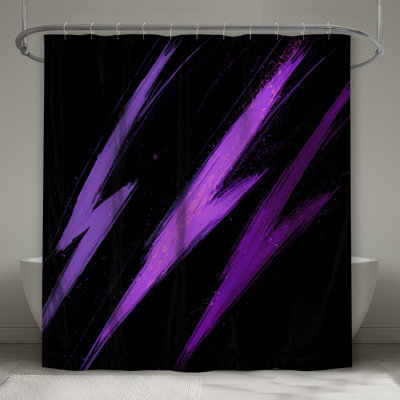Rideaux de douche mauve très longs