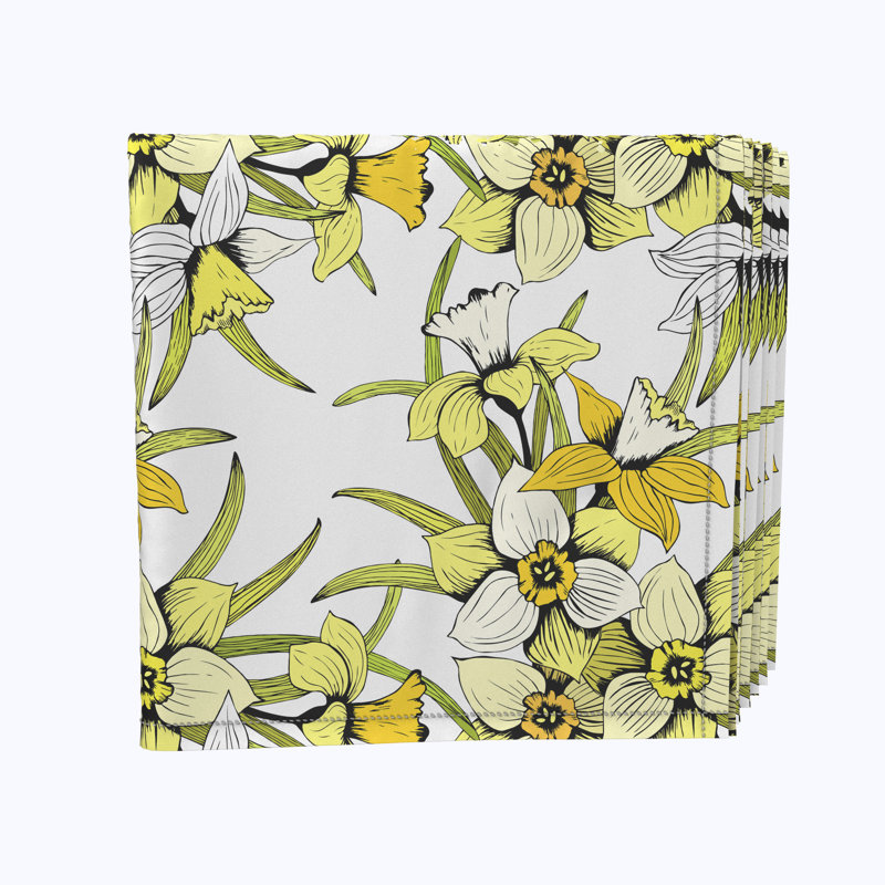 Polyester Floral Square Napkin
